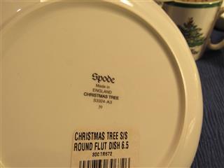 VTG LOT OF 17 SPODE CHRISTMAS TREE PORCELAIN DISHES PLATES BOWLS CUPS COASTERS